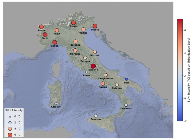 Isole di calore capoluoghi italiani