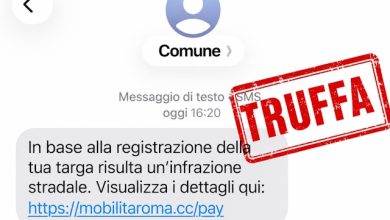 falsi sms multe truffa