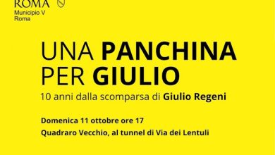 panchina gialla per Giulio Regeni